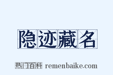隐迹藏名是什么意思的图片